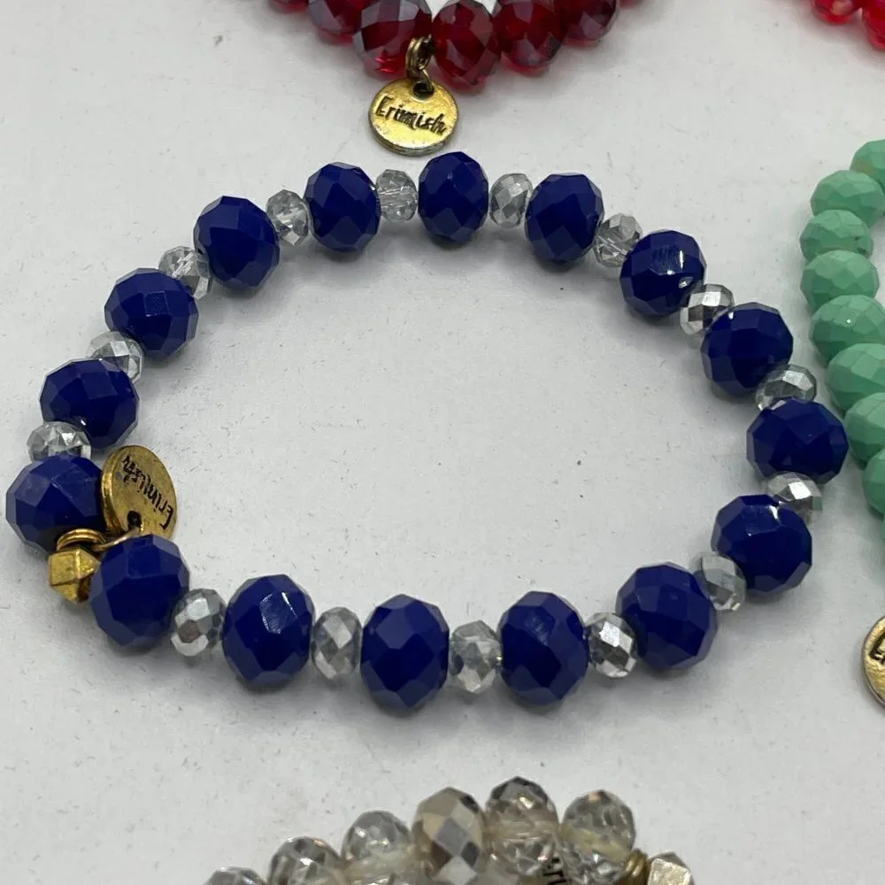 Erimish Beaded Stretch Bracelets Set of Six Multicolor OS One Size